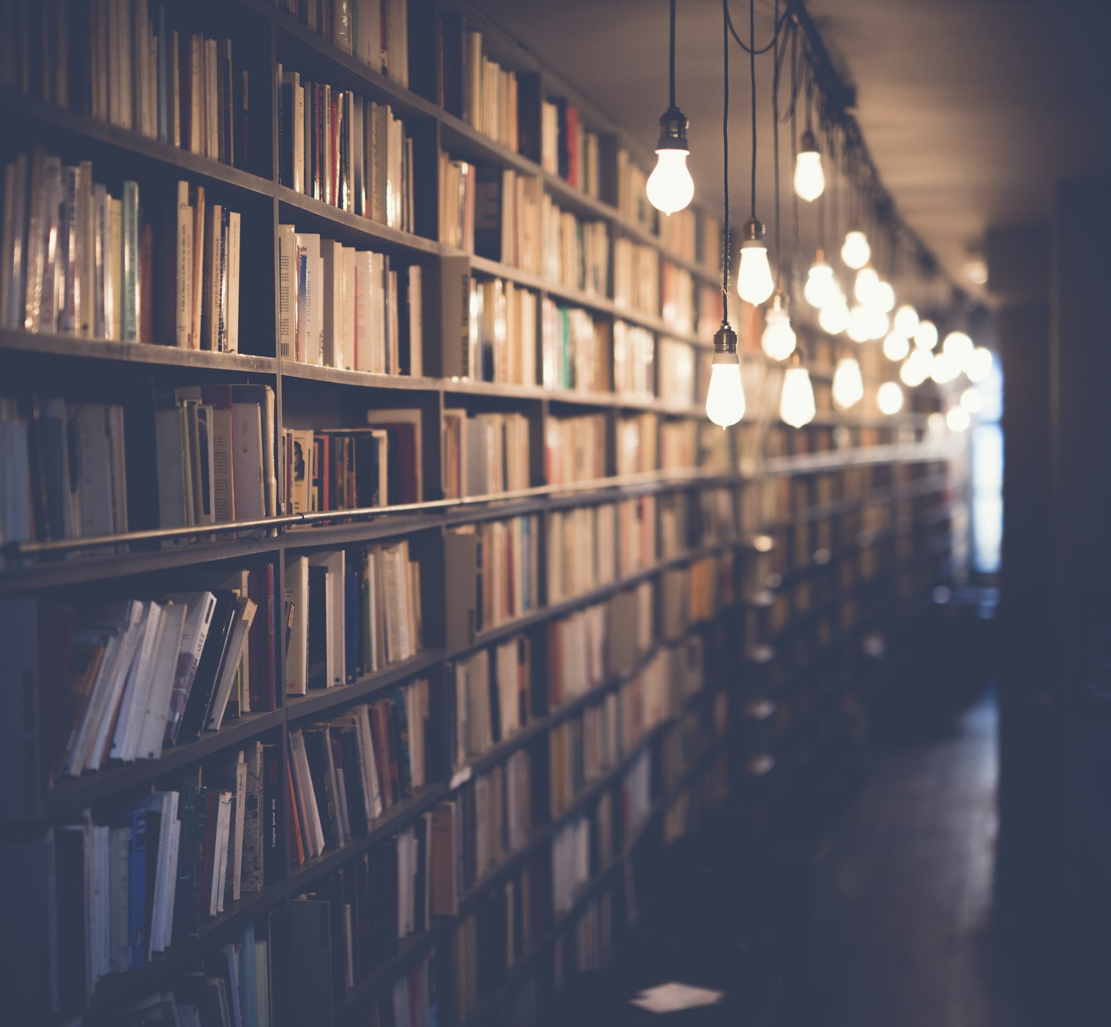 Quiet library aisle