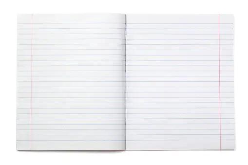Lined notebook and pen