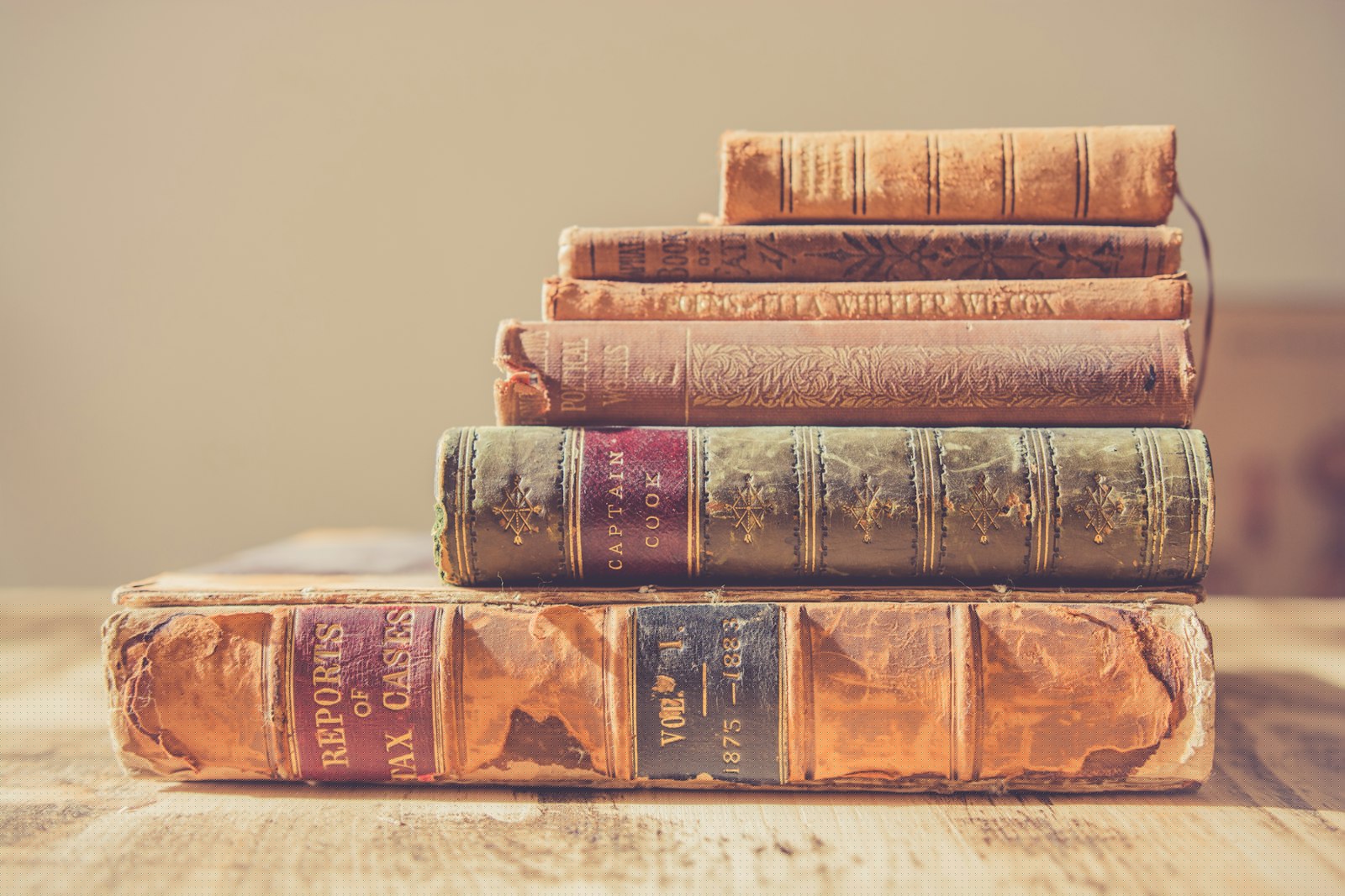 Old books stacked